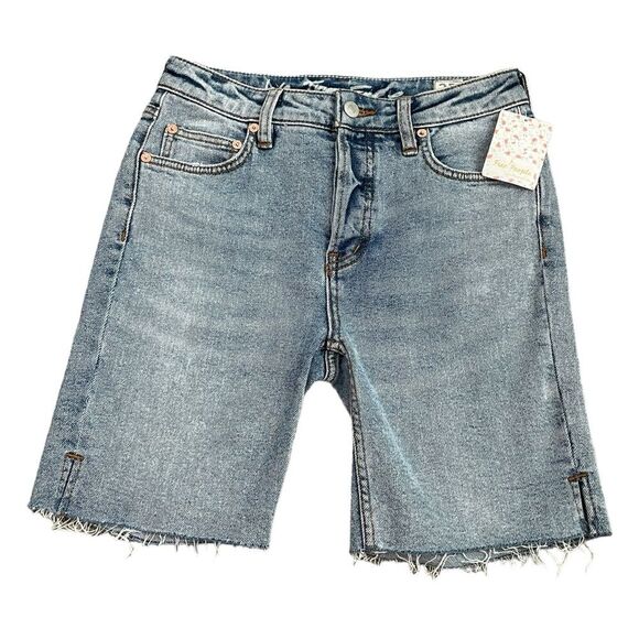 NWT Free People We The Free Avery Bermuda Denim Jean Short Size 25 Pacific Blue - Picture 5 of 13